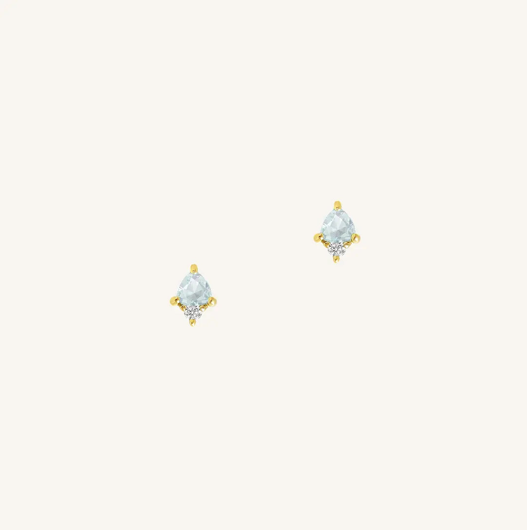 The  GOLD  March Birthstone Studs by  Francesca Jewellery from the Earrings Collection.
