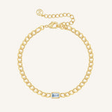 March Birthstone Chain Bracelet