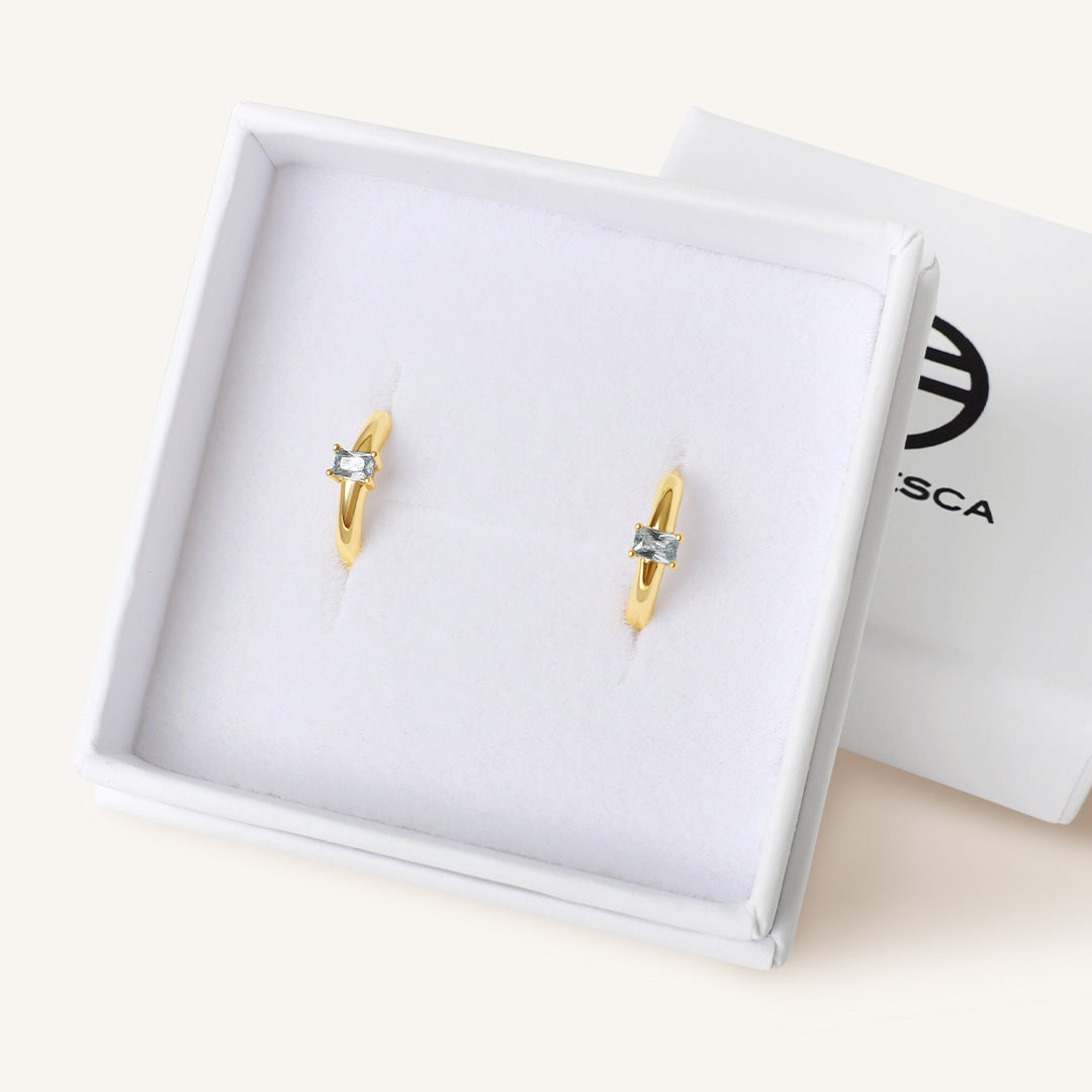 March Birthstone Huggies