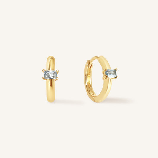 March Birthstone Huggies