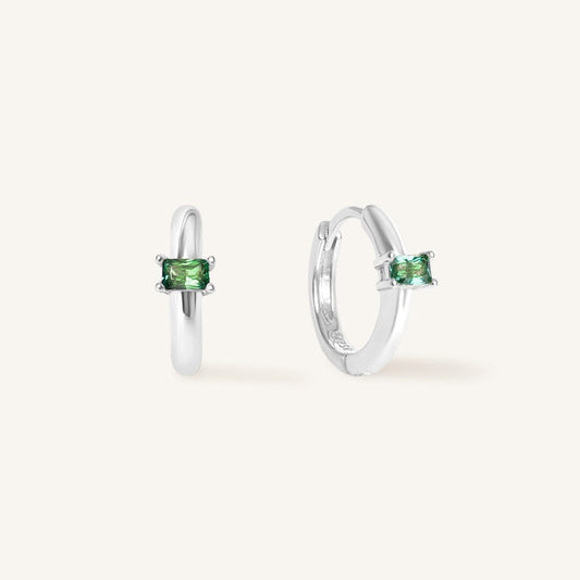 May Birthstone Huggies