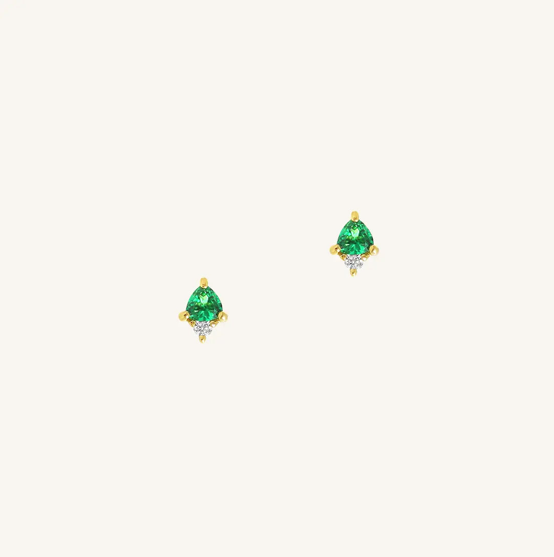 The  GOLD  May Birthstone Studs by  Francesca Jewellery from the Earrings Collection.