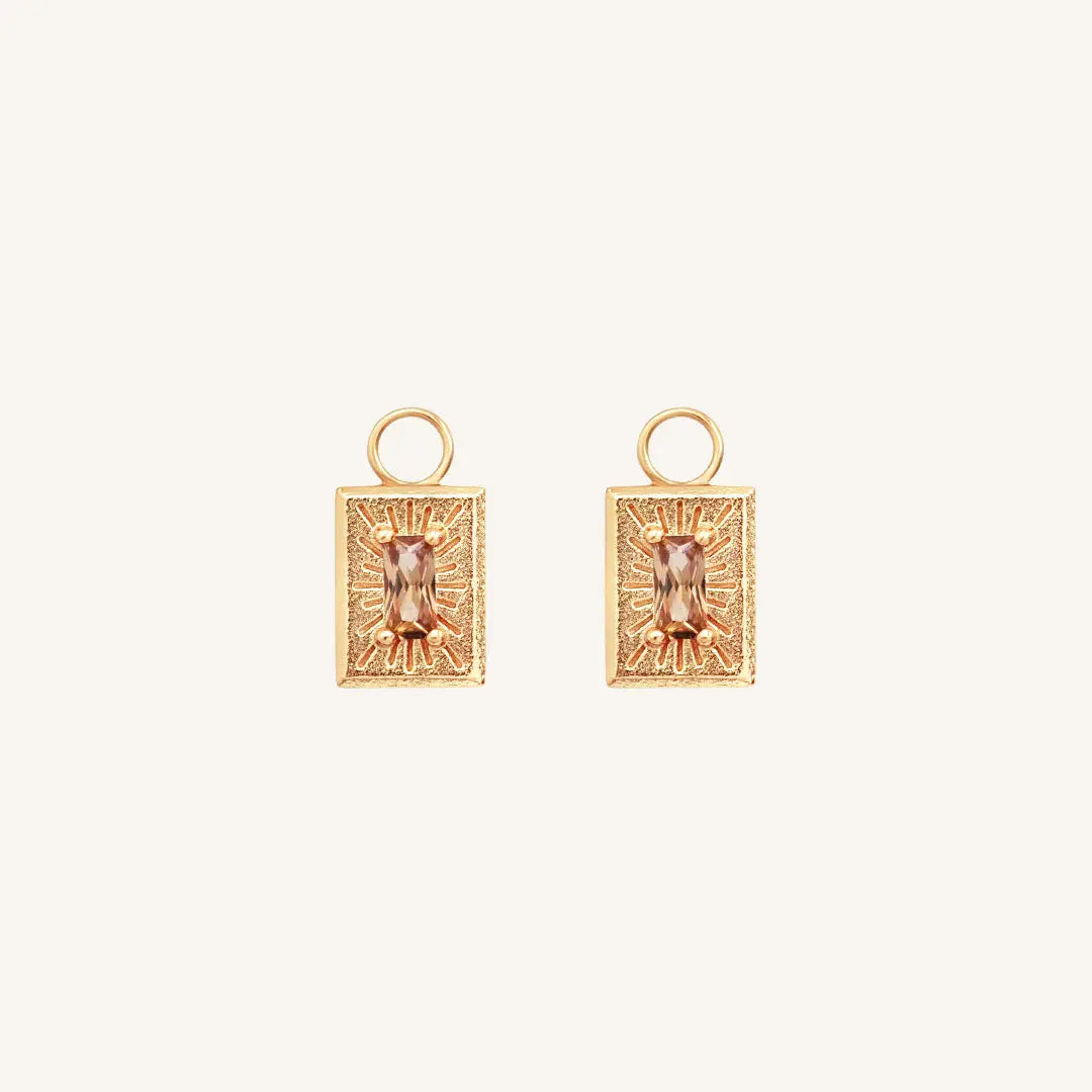 The  ROSE  Myall Hoop Charms Set of 2 by  Francesca Jewellery from the Earrings Collection.