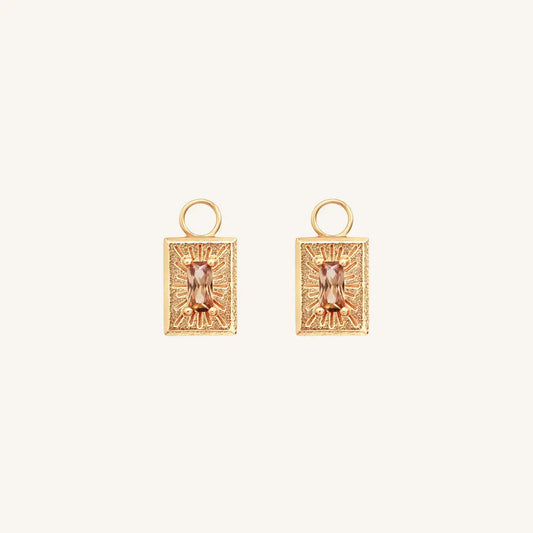 The  ROSE  Myall Hoop Charms Set of 2 by  Francesca Jewellery from the Earrings Collection.