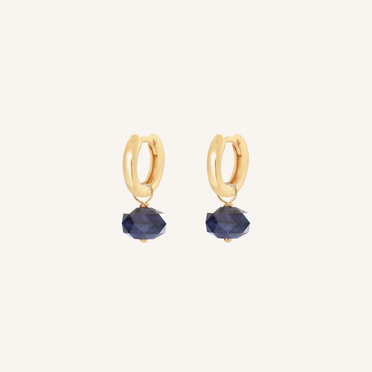 Opulent Sodalite Plain Hoops - Stone of Perspective