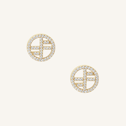 Pavé Logo Studs