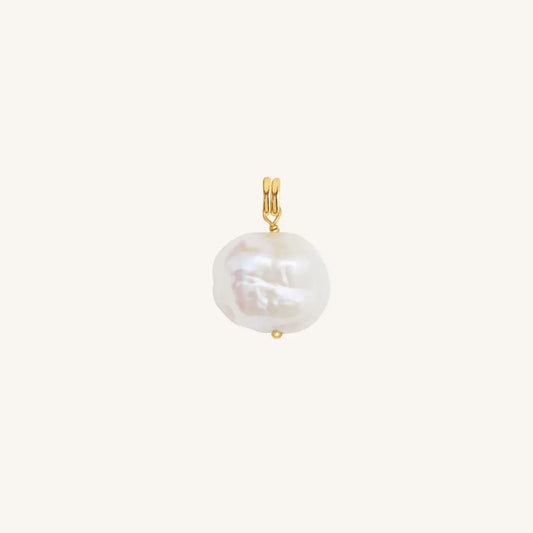 The  GOLD  Bardot Pearl Charm by  Francesca Jewellery from the Charms Collection.