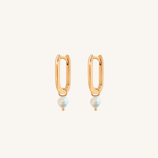 The  ROSE  Pearl Marley Hoops by  Francesca Jewellery from the Earrings Collection.