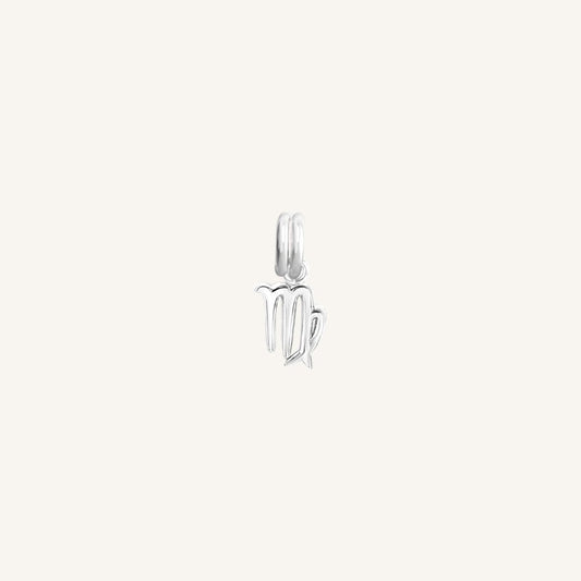 A silver coloured Petite Zodiac Charm representing the Virgo sign.