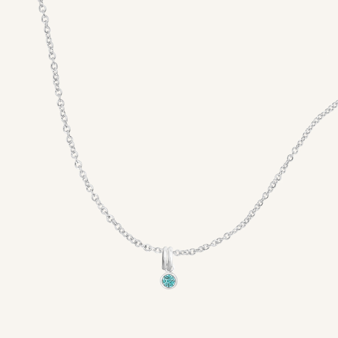 Aura Birthstone Charm Necklace
