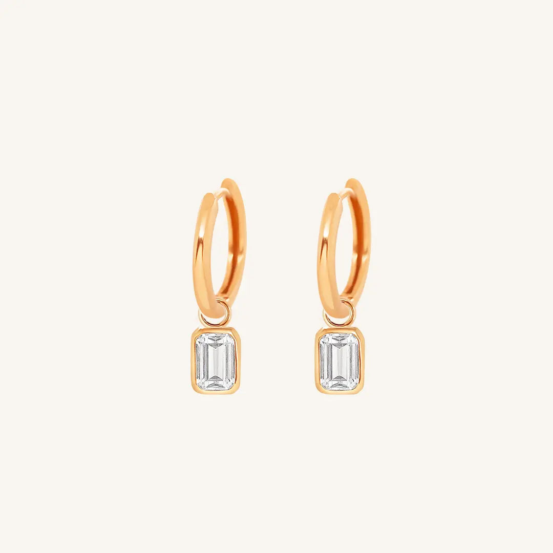 The  ROSE-Ari  Radiant Plain Hoops by  Francesca Jewellery from the Earrings Collection.