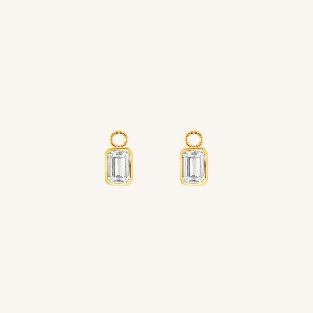 The  GOLD  Radiant Hoop Charm Set of 2 by  Francesca Jewellery from the Earrings Collection.