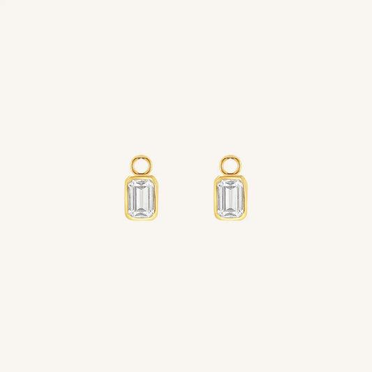 The  GOLD  Radiant Hoop Charm Set of 2 by  Francesca Jewellery from the Earrings Collection.
