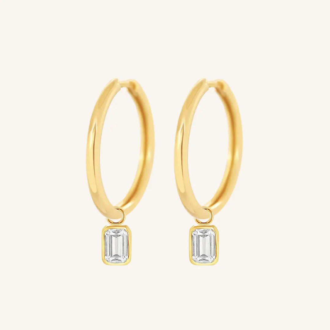 The  GOLD-Riley  Radiant Plain Hoops by  Francesca Jewellery from the Earrings Collection.