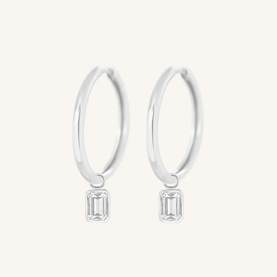 The  SILVER-Riley  Radiant Plain Hoops by  Francesca Jewellery from the Earrings Collection.