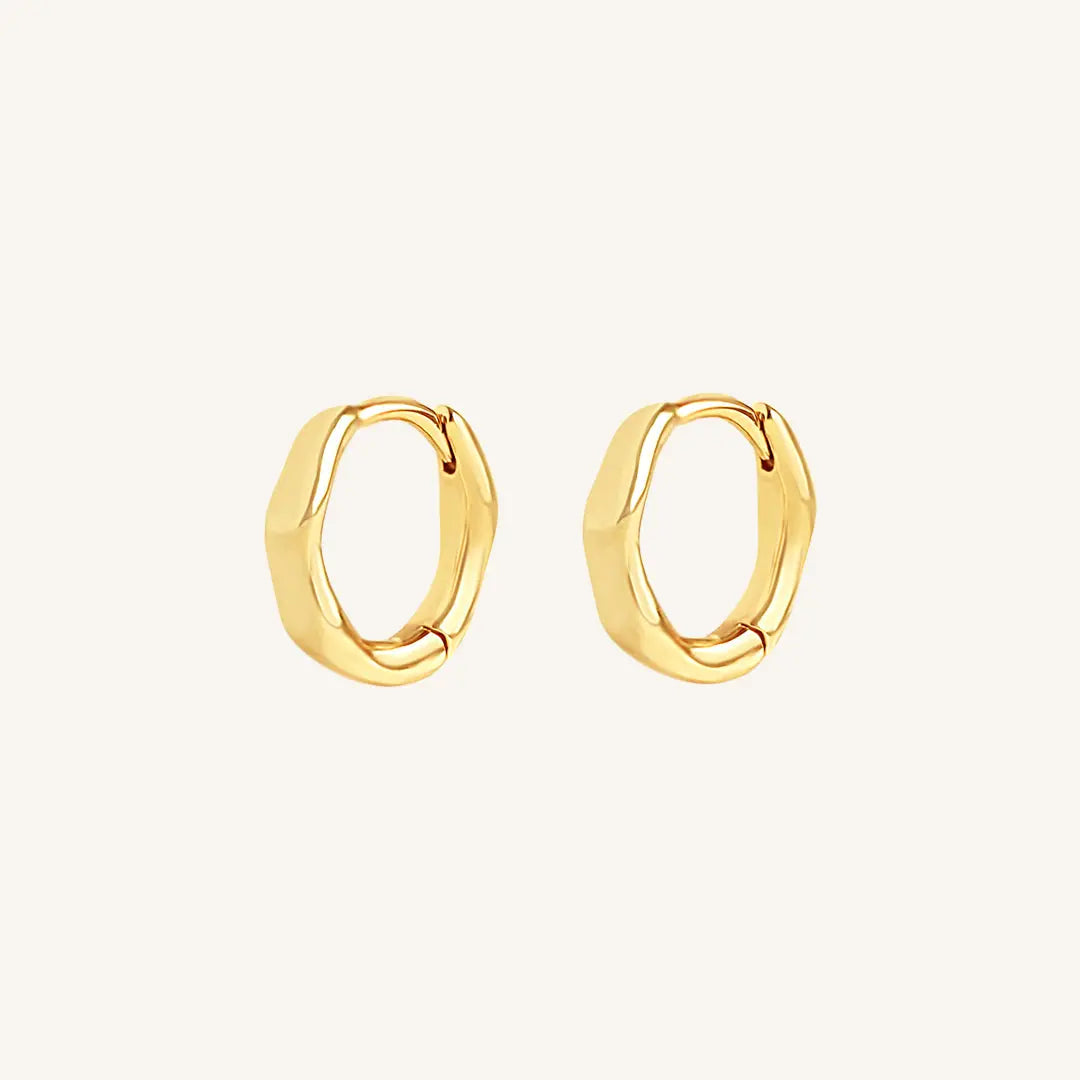 The  GOLD  Ripple Huggies by  Francesca Jewellery from the Earrings Collection.
