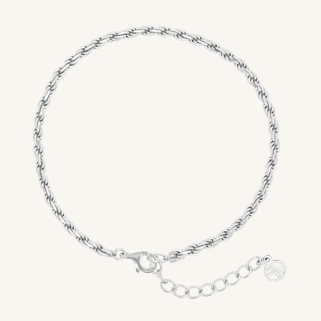 The  SILVER  Rope Bracelet by  Francesca Jewellery from the Bracelets Collection.