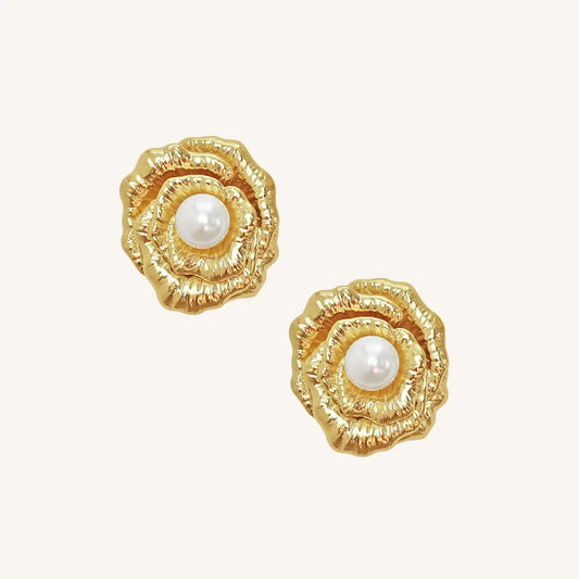 The  GOLD  PRE-ORDER : Rose Studs by  Francesca Jewellery from the Earrings Collection.