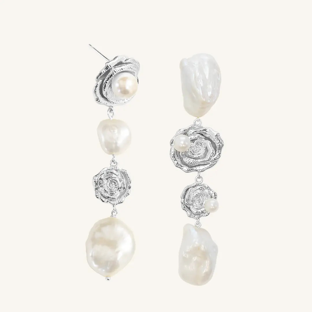 The  SILVER  PRE-ORDER : Rose Statement Earrings by  Francesca Jewellery from the Earrings Collection.