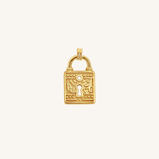 The  GOLD  Sanctuary Keylock Charm by  Francesca Jewellery from the Charms Collection.