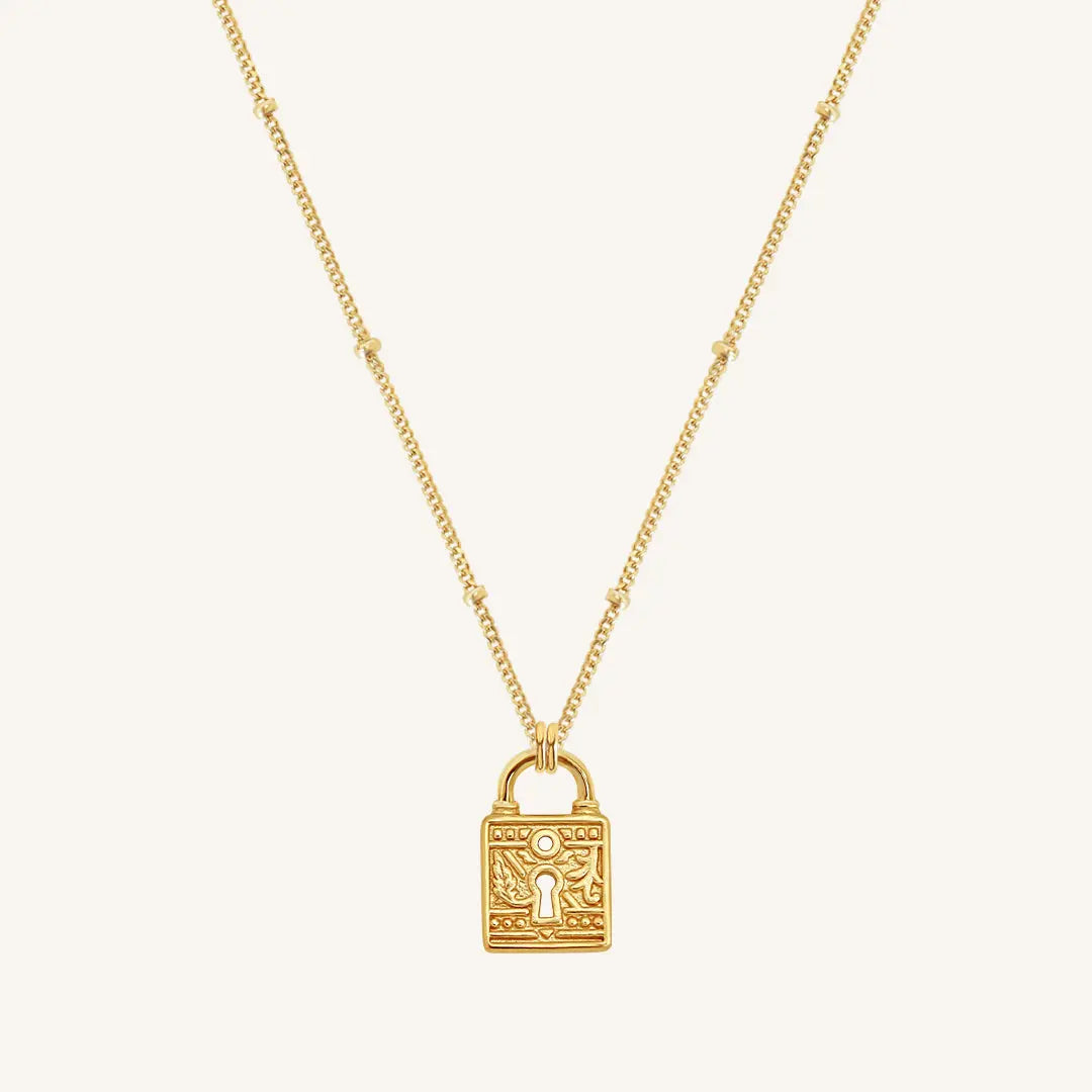 The  GOLD-Bobble  Sanctuary Keylock Necklace by  Francesca Jewellery from the Necklaces Collection.