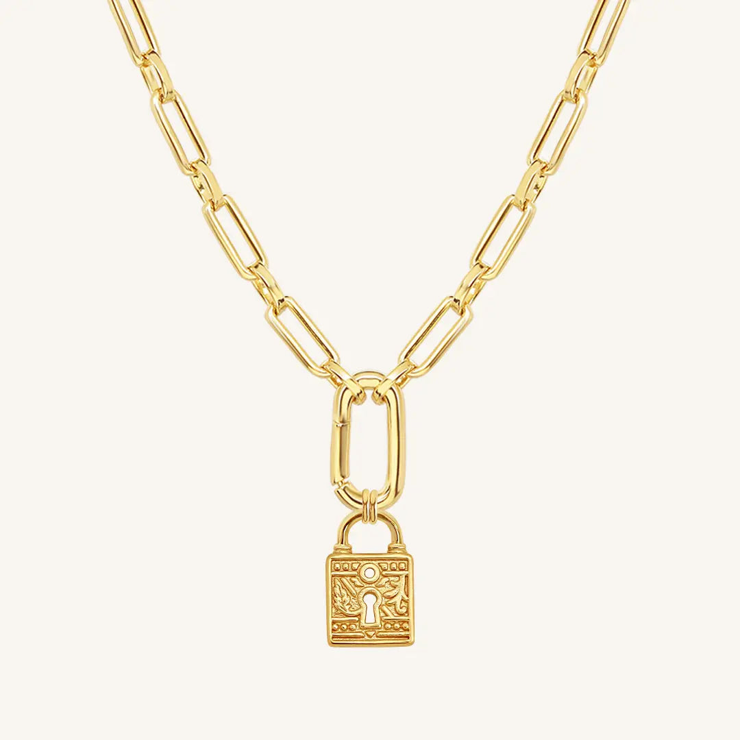 The  GOLD-Link  Sanctuary Keylock Necklace by  Francesca Jewellery from the Necklaces Collection.