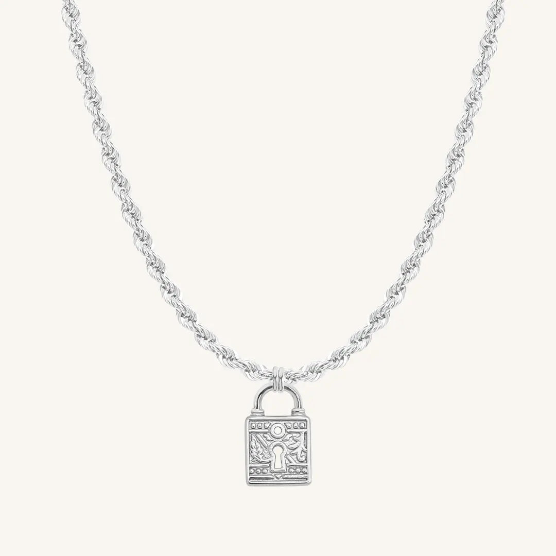 The  SILVER-Rope  Sanctuary Keylock Necklace by  Francesca Jewellery from the Necklaces Collection.