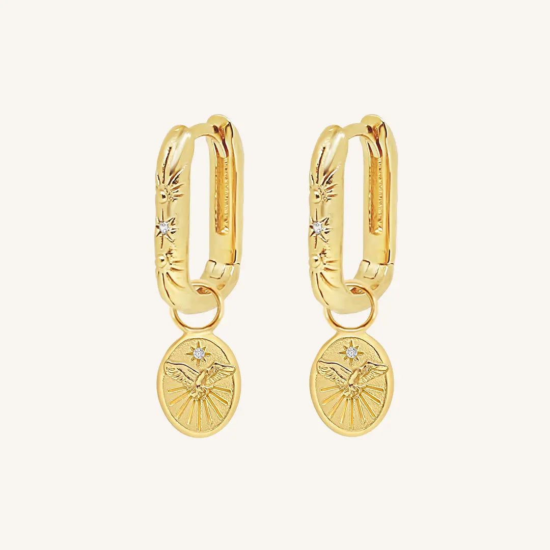 The  GOLD  Soar Corinna Hoops by  Francesca Jewellery from the Earrings Collection.