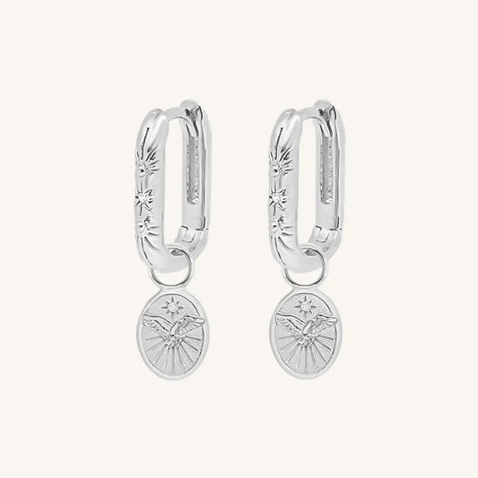 The  SILVER  Soar Corinna Hoops by  Francesca Jewellery from the Earrings Collection.