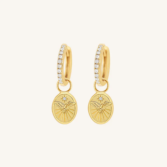 The  GOLD-Ruby  Soar Create Hoops by  Francesca Jewellery from the Earrings Collection.