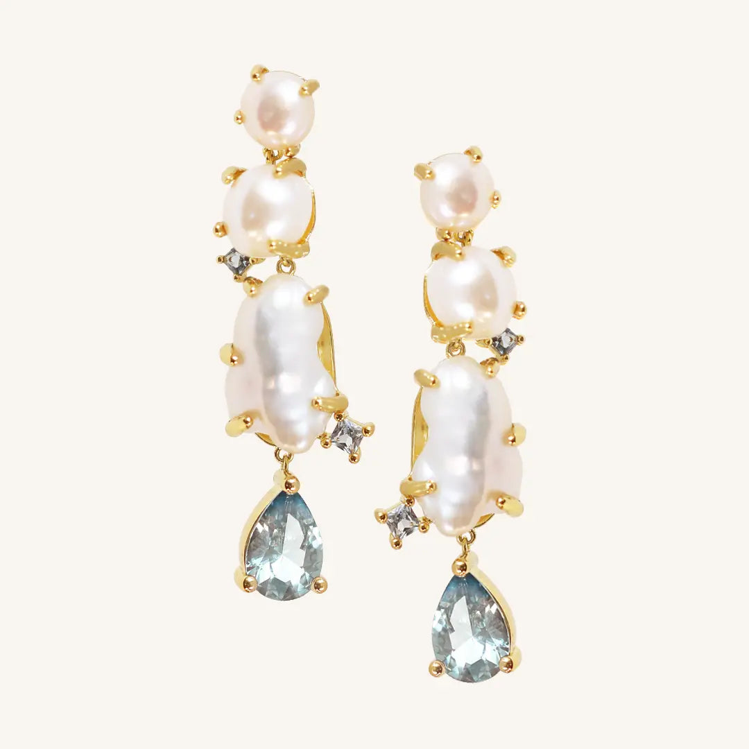 The  GOLD  Something Blue Earrings by  Francesca Jewellery from the Earrings Collection.