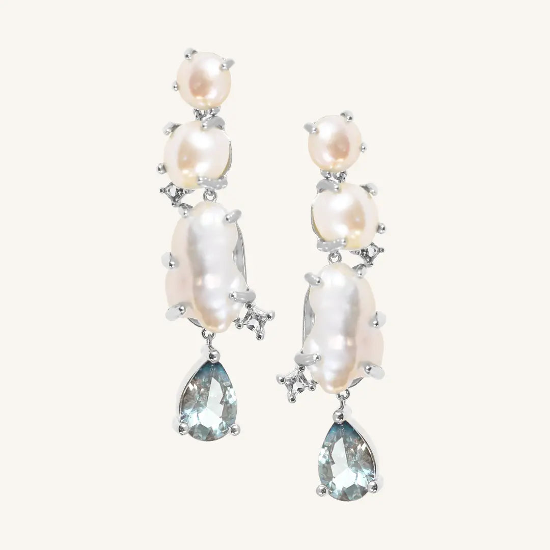The  SILVER  Something Blue Earrings by  Francesca Jewellery from the Earrings Collection.
