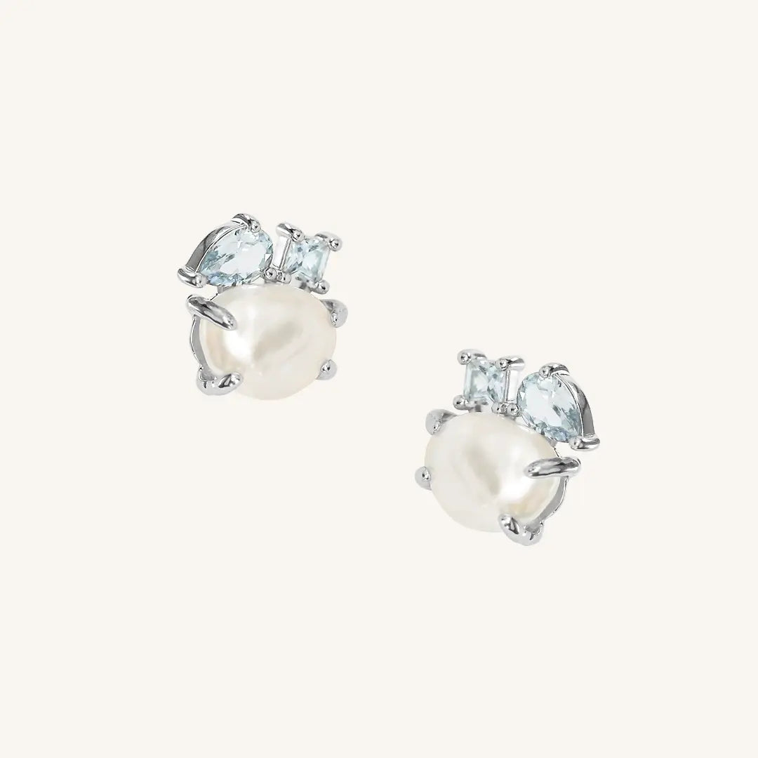 The  SILVER  Something Blue Studs by  Francesca Jewellery from the Earrings Collection.