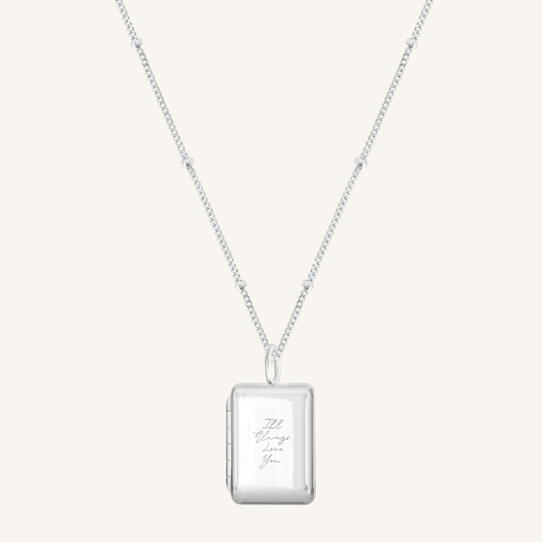 Etch Engraved Story Photo Locket Necklace