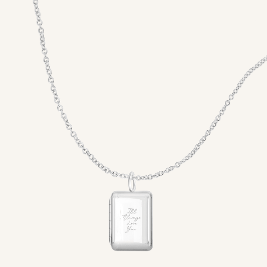 Etch Engraved Story Photo Locket Necklace