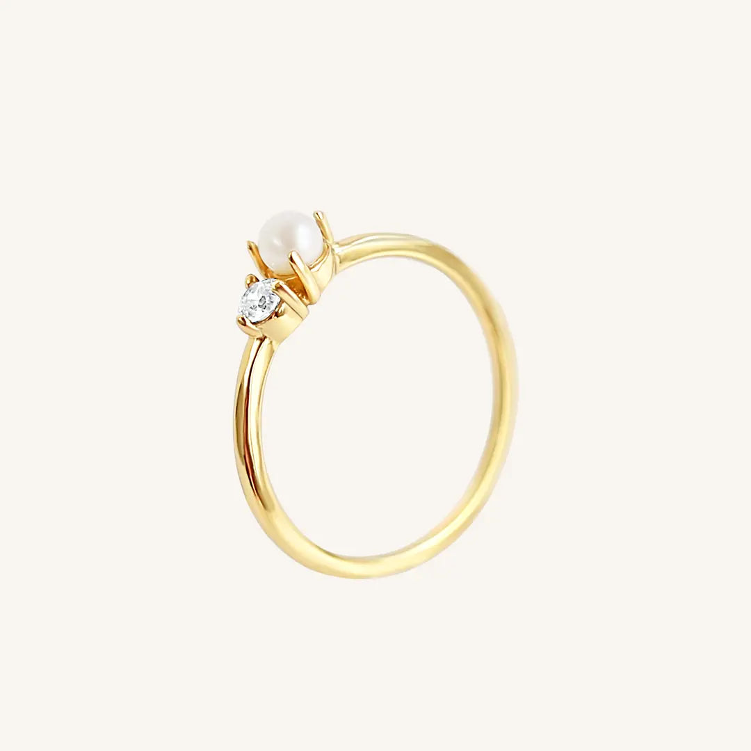 The  GOLD-10  Voyage Pearl Ring by  Francesca Jewellery from the Rings Collection.