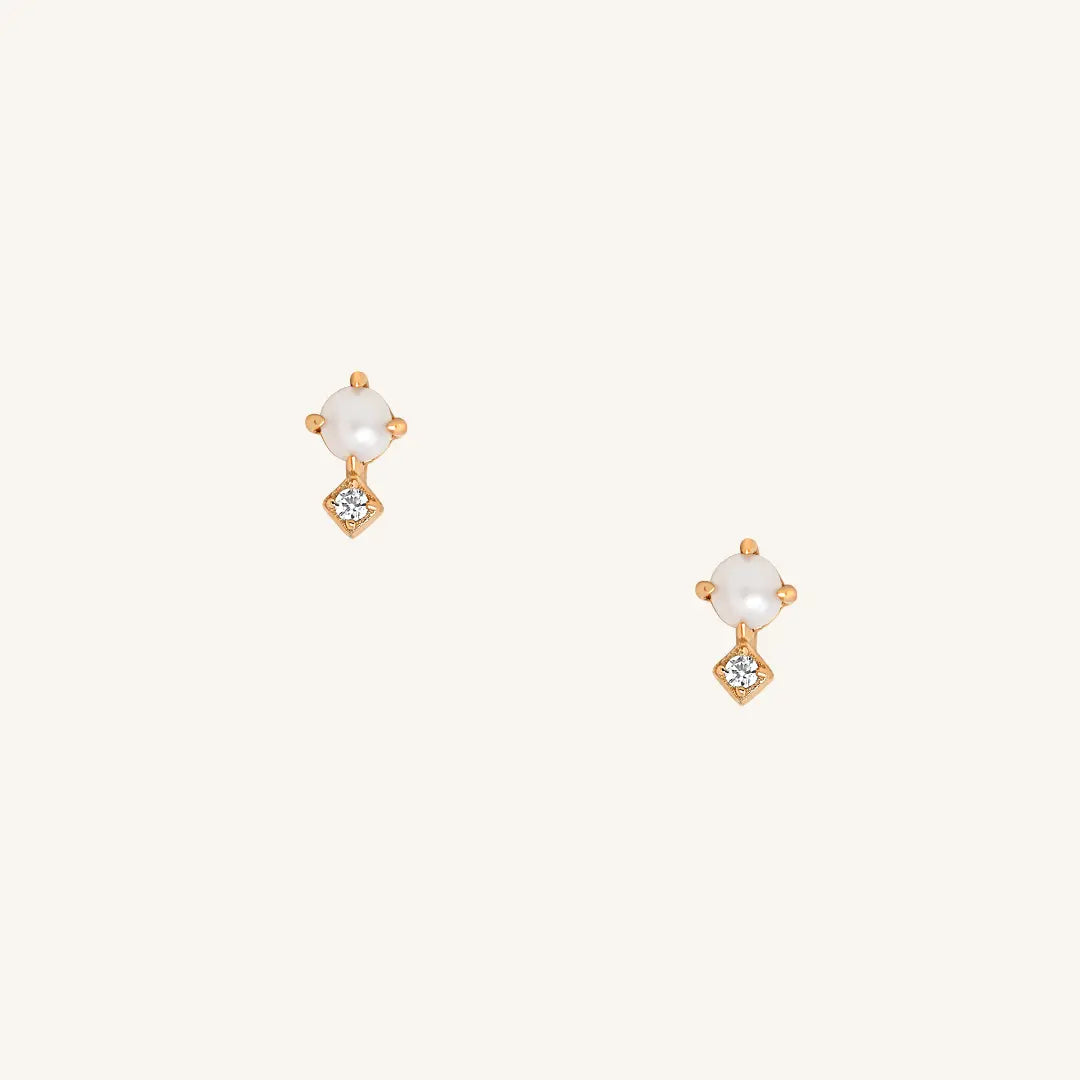 The  ROSE  Voyage Pearl Studs by  Francesca Jewellery from the Earrings Collection.