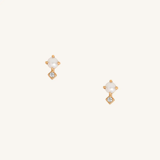 The  ROSE  Voyage Pearl Studs by  Francesca Jewellery from the Earrings Collection.