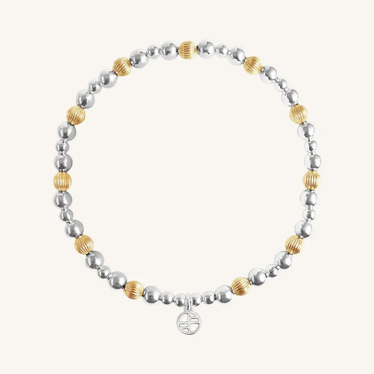 The  L  Weave Two Tone Bracelet by  Francesca Jewellery from the Bracelets Collection.