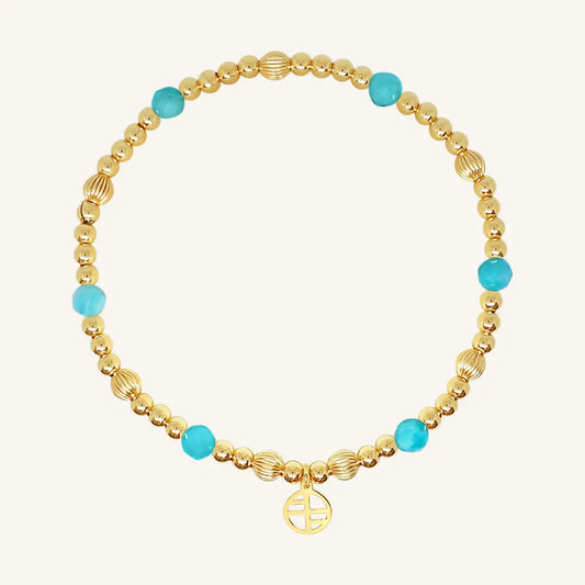 The  GOLD-L  Woodstock Bracelet Amazonite by  Francesca Jewellery from the Bracelets Collection.