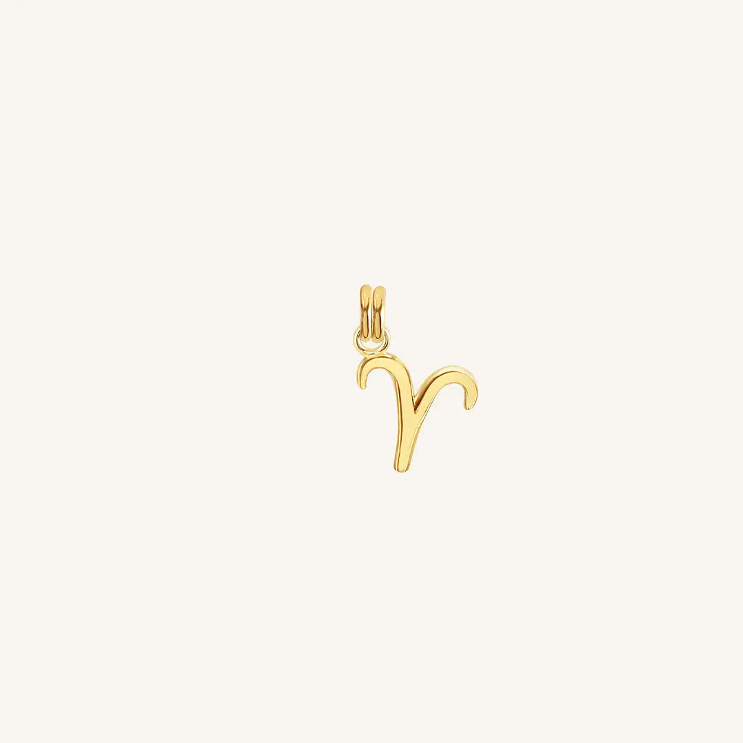 The  GOLD  Petite Zodiac Charm Aries by  Francesca Jewellery from the Charms Collection.