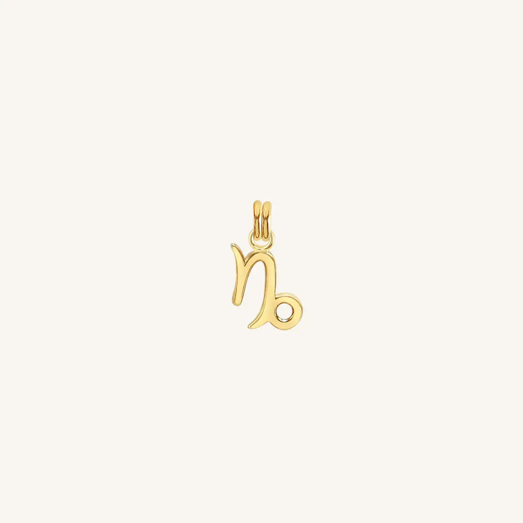 The  GOLD  Petite Zodiac Charm Capricorn by  Francesca Jewellery from the Charms Collection.