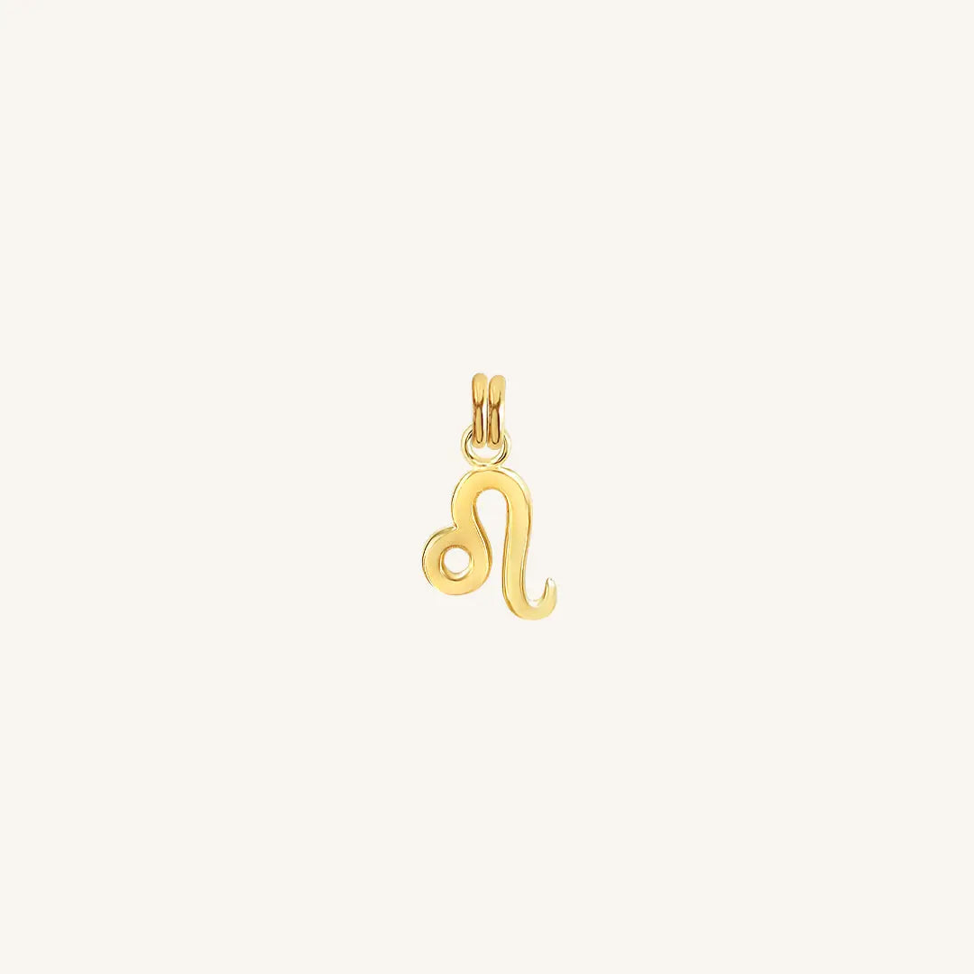 The  GOLD  Petite Zodiac Charm Leo by  Francesca Jewellery from the Charms Collection.