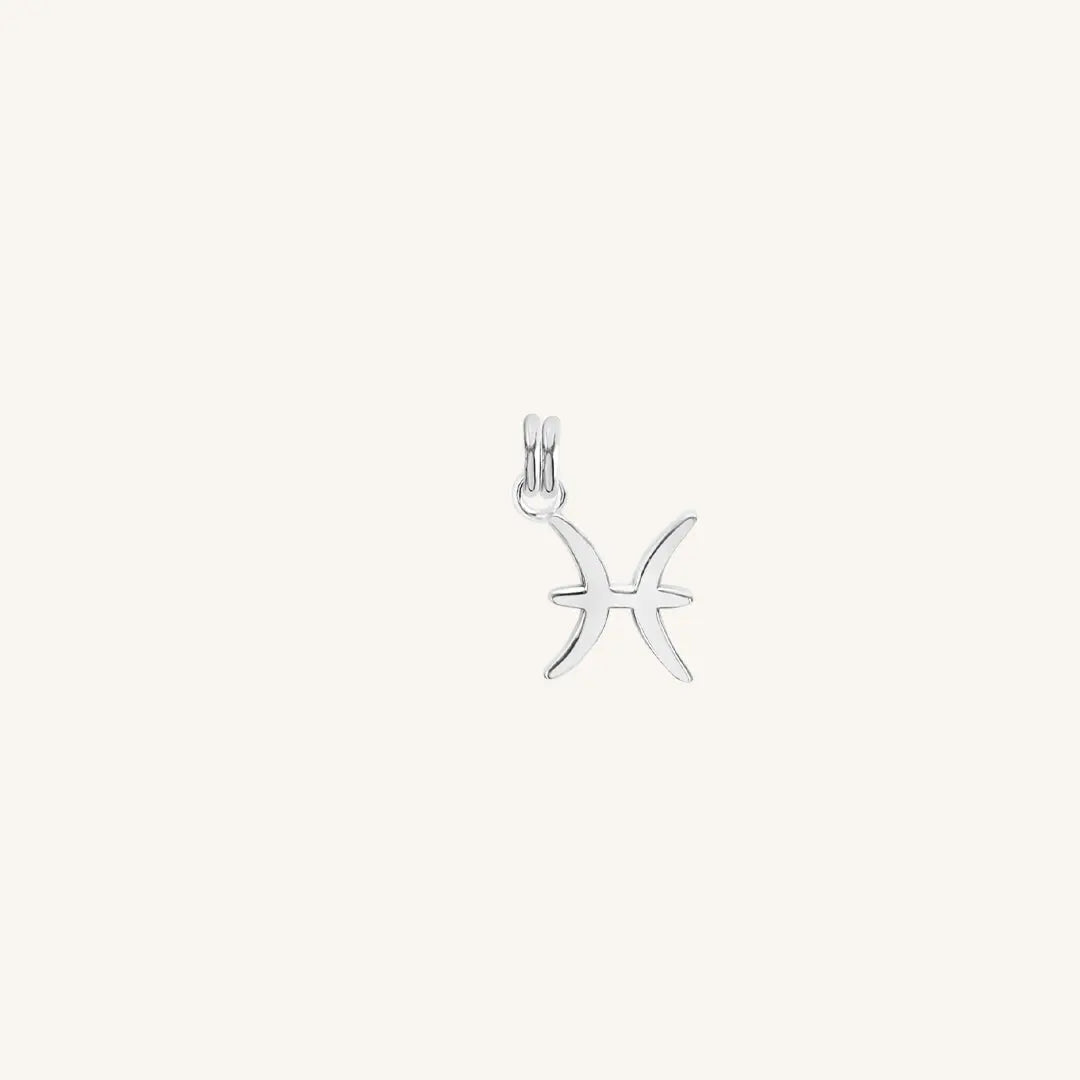 The  SILVER  Petite Zodiac Charm Pisces by  Francesca Jewellery from the Charms Collection.