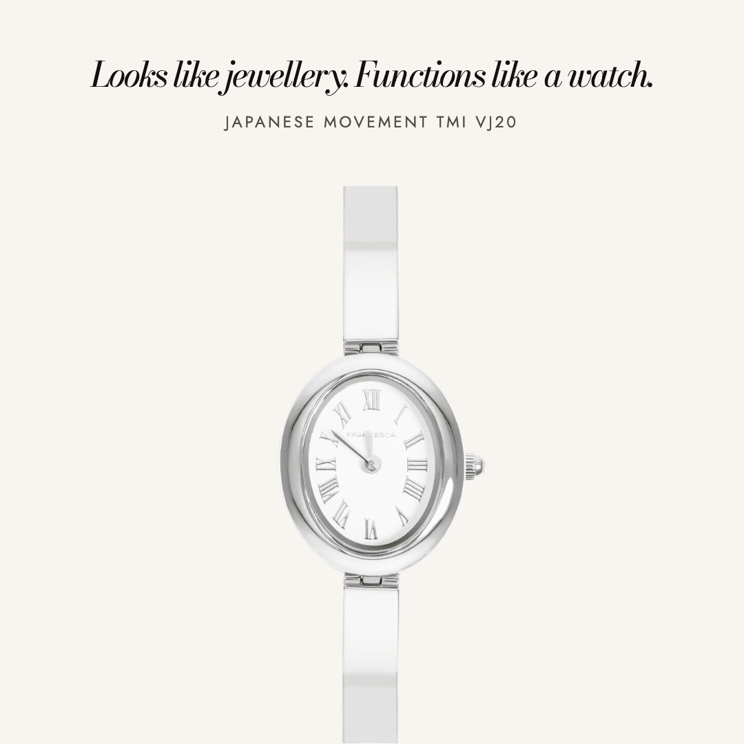 André Bangle Watch in silver — looks like jewellery, functions like a watch