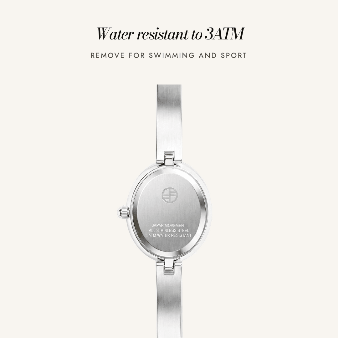 André Bangle Watch in silver — water resistant to 3ATM