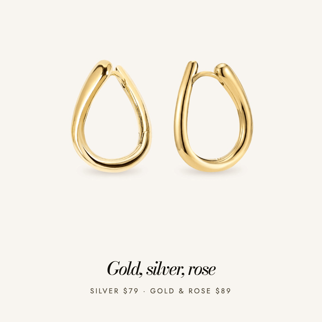 Blair Huggies in gold — available in gold, silver and rose