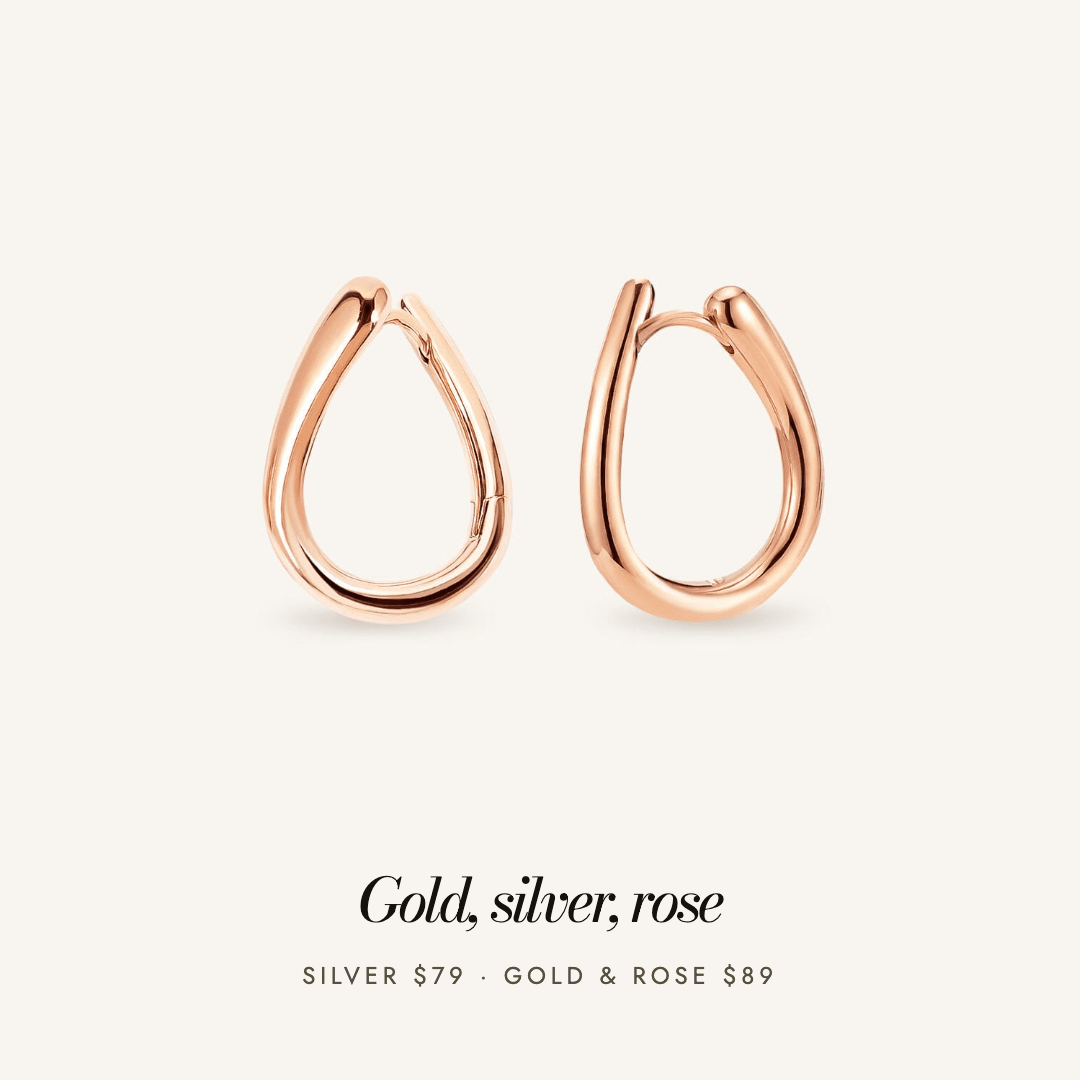 Blair Huggies in rose gold — available in gold, silver and rose