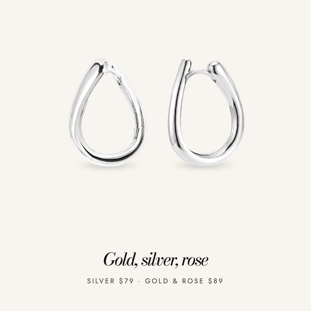 Blair Huggies in silver — available in gold, silver and rose