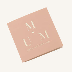 A greeting card displayed on a neutral background, featuring designs such as 'Happy Mother's Day'